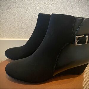 7.5 NEW Black Ankle Boots with Buckle Detail